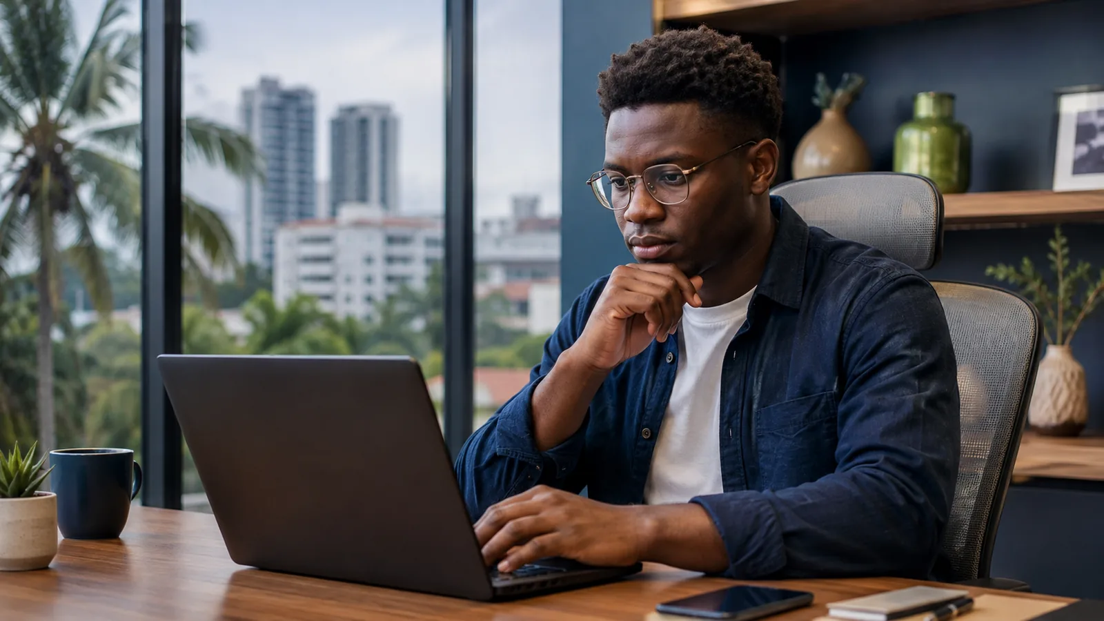 Nigerian professional learning technology on a laptop